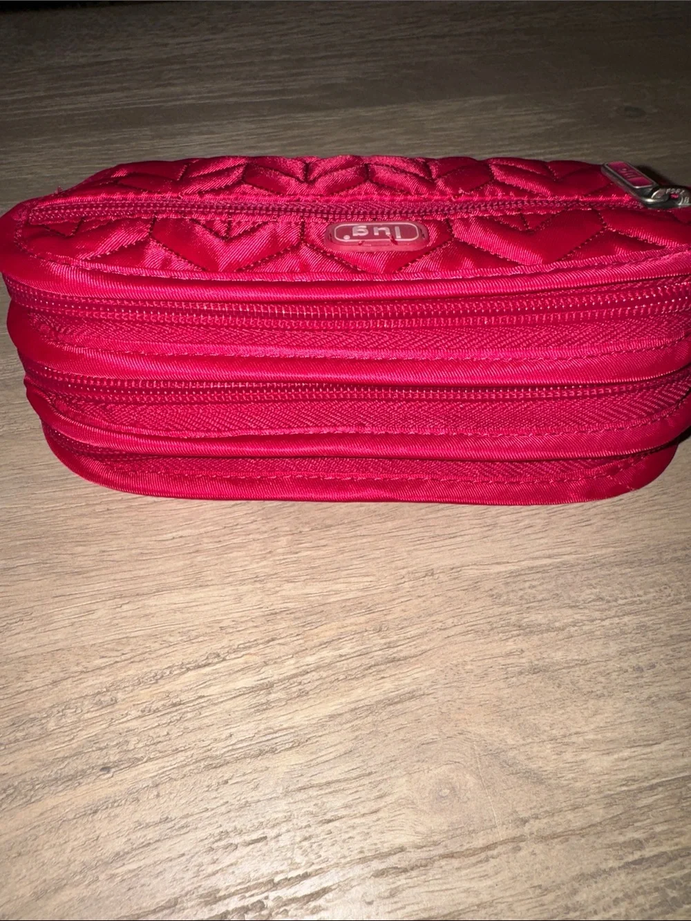 lug Quilted Hot Magenta Pink Zip Wristlet Jewelry Pouch